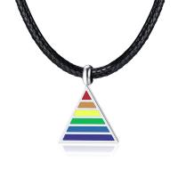 Titanium Steel Jewelry Necklace, Wax Cord, with Titanium Steel, with 1.97inch extender chain, fashion jewelry & Unisex & enamel Approx 23.6 Inch 