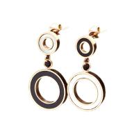Titanium Steel Drop Earring, rose gold color plated, for woman, rose gold color, 13mm,7mm 