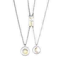 Couple Zinc Alloy Necklace, with 1.96inch extender chain, Flat Round, plated, 2 pieces & with magnetic & for couple, 16mm, 18mm Approx 17.7 Inch, Approx  19.6 Inch 