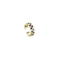 aleación de zinc Anillo de dedo Cuff, chapado en color dorado, ajustable & para mujer & esmalte, más colores para la opción, tamaño:6-8, Vendido por UD