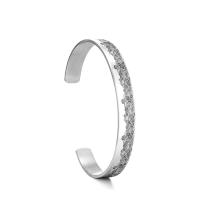 Stainless Steel Cuff Bangle, 304 Stainless Steel, Adjustable & Unisex & with letter pattern, 10mm, Inner Approx 70mm 