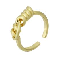 Латунь Манжеты палец кольцо, плакирован золотом, ювелирные изделия моды & Женский, Золотой, 6mm, размер:7.5, продается PC