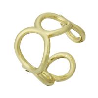 metal Anillo de dedo Cuff, chapado en color dorado, Joyería & para mujer, dorado, 15mm, tamaño:7, Vendido por UD