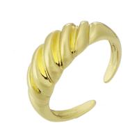 Латунь Манжеты палец кольцо, плакирован золотом, ювелирные изделия моды & Женский, Золотой, 7mm, размер:6.5, продается PC