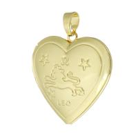 Brass Locket Pendants, Heart, gold color plated, fashion jewelry & DIY & with photo locket & for woman, golden Approx 4mm 