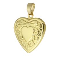 Brass Locket Pendants, Heart, gold color plated, fashion jewelry & DIY & with photo locket & for woman, golden Approx 3mm 