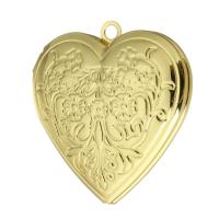 Brass Locket Pendants, Heart, gold color plated, fashion jewelry & DIY & with photo locket & for woman, golden Approx 2mm 