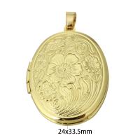 Brass Locket Pendants, gold color plated, fashion jewelry & DIY & with photo locket & for woman, golden Approx 3mm 