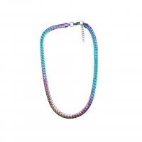Titanium Steel Chain Necklace, Vacuum Ion Plating & Unisex, multi-colored, 6mm 
