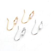 Brass Hook Earwire, with Cubic Zirconia, plated, DIY & faceted 