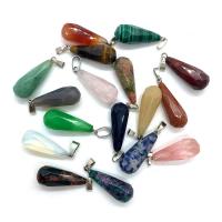 Gemstone ювелирные изделия Кулон, Природный камень, Каплевидная форма, различные материалы для выбора & Мужская & граненый, Много цветов для выбора продается PC