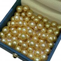 Natural Freshwater Pearl Loose Beads, Round, DIY, golden, 8-8.5mm 