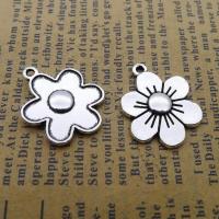 Zinc Alloy Flower Pendants, silver color plated, fashion jewelry, silver color 