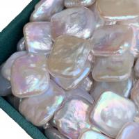 Natural Freshwater Pearl Loose Beads, Square, DIY, white, 16-17mm 
