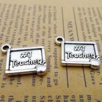 Zinc Alloy Message Pendants, Rectangle, silver color plated, fashion jewelry, silver color 