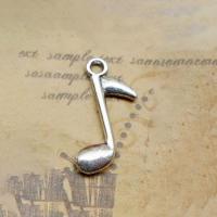 Zinc Alloy Jewelry Pendants, Music Note, silver color plated, fashion jewelry, silver color 