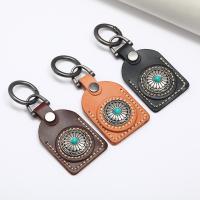 PU Leather Key Clasp, with Zinc Alloy, durable & Unisex 