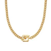 Halskette, 316 L Edelstahl, Quadrat, Vakuumbeschichtung, für Frau & hohl, keine, Länge:ca. 15.1 ZollInch, verkauft von PC