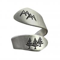 metal Anillo de dedo Cuff, chapado en color de plata, ajustable & para mujer, tamaño:6-8, Vendido por UD