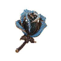 Bijoux broche en Zinc alliage , alliage de zinc, Rose, Placage de couleur d'or, pour femme & avec strass, plus de couleurs à choisir Vendu par PC