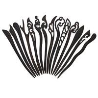 Bâton de cheveux, black Sandalwood, unisexe & styles différents pour le choix, brun, 175mm, Vendu par PC