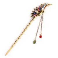 Hair Stick, Zinc Alloy, plated, for woman & with rhinestone 165mm 
