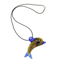 Murano Schmuck Halskette, Lampwork, mit Wachsschnur, Dolphin, Modeschmuck & für Frau, Zufällige Farbe, 70x43x12mm, Länge:19 ZollInch, verkauft von PC