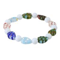 Bracelets Murano, chalumeau, avec Moonstone, bijoux de mode & pour femme, multicolore pouce, Vendu par brin