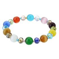 Cats Eye Bracelets, with Crystal, fashion jewelry & for woman, multi-colored Inch 