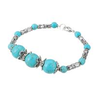 Zinc Alloy Turquoise Bracelets, with turquoise, fashion jewelry & for woman, blue Inch 