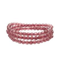 Strawberry Quartz Bracelet, Round & for woman cm 