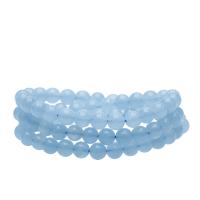 Aquamarine Bracelet, Round, Unisex blue cm 