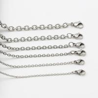 Collar de cadena de acero inoxidable, acero inoxidable 304, unisexo & diverso tamaño para la opción, color original, Vendido por UD