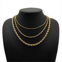 Titanium Steel Chain Necklace, Vacuum Ion Plating, Unisex golden 