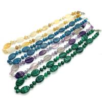 Драгоценный камень Ожерелья, Природный камень, Овальная форма, различные материалы для выбора & Мужская, Много цветов для выбора длина:Приблизительно 14.96 дюймовый, продается PC