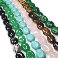 Mixed Gemstone Beads, Natural Stone, Oval, DIY Approx 