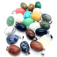 Joyas de piedras preciosas colgante, Piedra natural, Óvalo, diferentes materiales para la opción & unisexo, más colores para la opción, 13x22mm, Vendido por UD