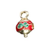 Zinc Alloy Bail Beads, gold color plated, Unisex & enamel, red Approx 