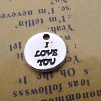 Zinc Alloy Message Pendants, Round, silver color plated, fashion jewelry, silver color 