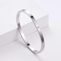 Stainless Steel Bangle, 316L Stainless Steel, Donut, Vacuum Ion Plating, fashion jewelry & for woman & with rhinestone 