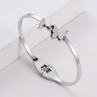 Stainless Steel Bangle, 316 Stainless Steel, Donut, Vacuum Ion Plating, fashion jewelry & butterfly design & for woman 