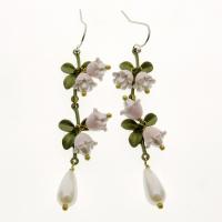 Zinc Alloy Drop Earring, with Freshwater Pearl, stoving varnish, fashion jewelry & for woman 