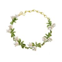 Zinc Alloy Pearl Bracelets, stoving varnish, fashion jewelry & imitation pearl & for woman Approx 9.05 Inch 