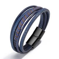 PU Leather Cord Bracelets, Zinc Alloy, with PU Leather, fashion jewelry & multilayer & for woman 25mm Approx 8.27 Inch 