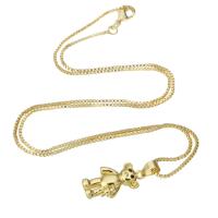Ожерелье ручной латунные, Латунь, Медведь, плакирован золотом, Женский длина:Приблизительно 17.5 дюймовый, продается PC