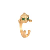 Messing Manschette Fingerring, mit Grüner Chalcedon, plattiert, Einstellbar & für Frau, keine, verkauft von PC