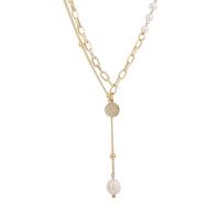 Natural Freshwater Pearl Necklace, Zinc Alloy, with pearl, with 2.17inch extender chain & for woman Approx 14.37 Inch 