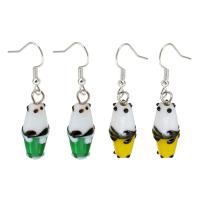 Lampwork Drop Earring, with Zinc Alloy, random style & fashion jewelry & for woman, Random Color, 38mm 