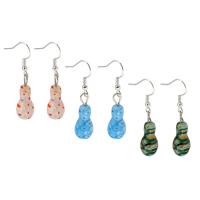 Lampwork Drop Earring, with Zinc Alloy, random style & fashion jewelry & for woman, Random Color, 44mm 
