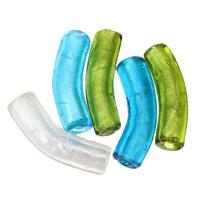 Cristal de murano abalorios de tubo curvado, Joyería & Bricolaje, más colores para la opción, 47x13x10mm, Vendido por UD
